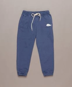 Just Another Fisherman LITTLE SNAPPER STAMP TRACKPANTS - OVERDYED MIDNIGHT NAVY