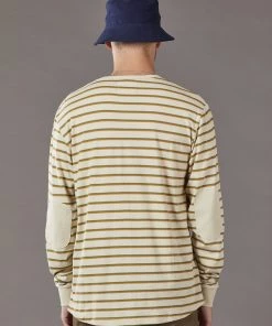 Just Another Fisherman CRITTERS STRIPE LS TEE - NATURAL/KHAKI/ORANGE