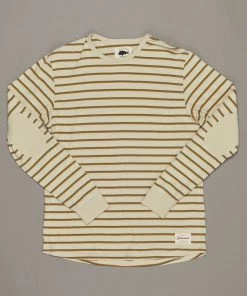 Just Another Fisherman CRITTERS STRIPE LS TEE - NATURAL/KHAKI/ORANGE