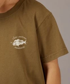 Just Another Fisherman MINI SNAPPER LOGO TEE - MILITARY OLIVE Apparel