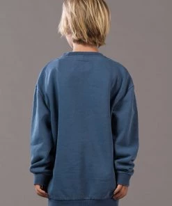 Just Another Fisherman Apparel MINI STAMP CREW - OVERDYED MIDNIGHT NAVY