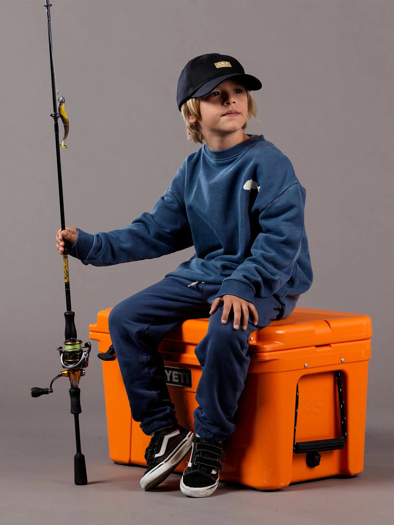 Just Another Fisherman Apparel MINI STAMP CREW - OVERDYED MIDNIGHT NAVY