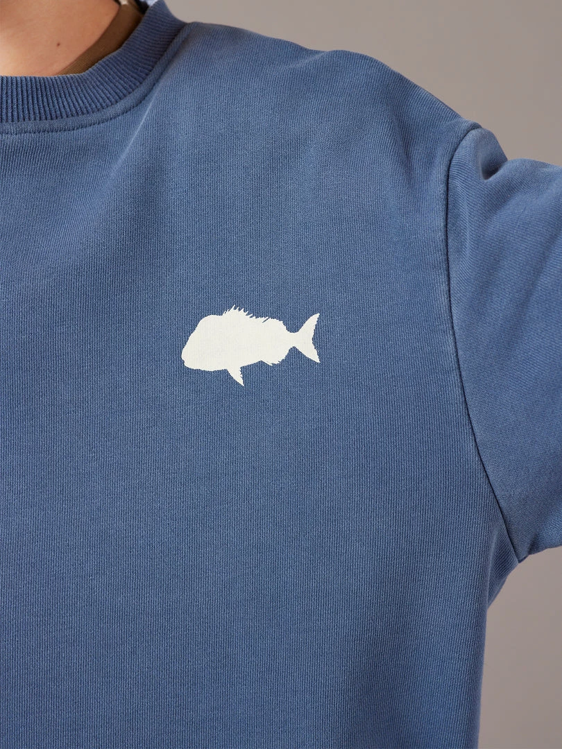 Just Another Fisherman Apparel MINI STAMP CREW - OVERDYED MIDNIGHT NAVY