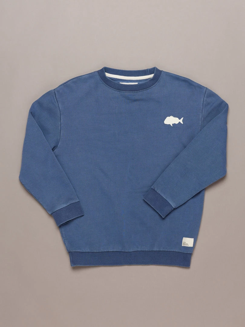 Just Another Fisherman Apparel MINI STAMP CREW - OVERDYED MIDNIGHT NAVY