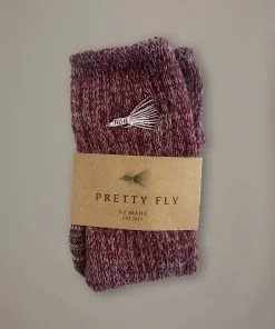 PRETTY FLY MERINO SOCK - MULLED WINE Accessories