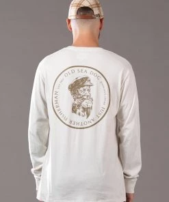Just Another Fisherman OLD SEA DOG LS TEE - ANTIQUE WHITE