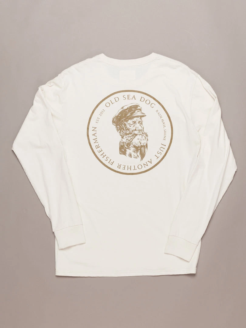Just Another Fisherman OLD SEA DOG LS TEE - ANTIQUE WHITE