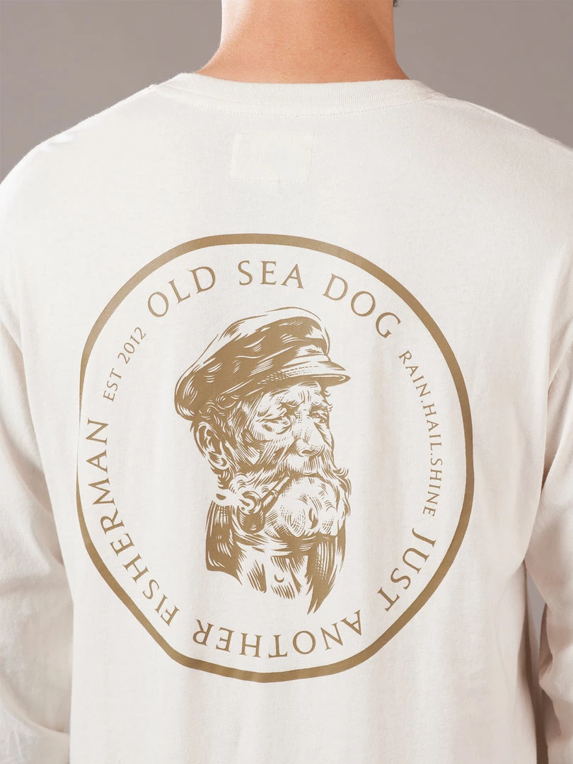 Just Another Fisherman OLD SEA DOG LS TEE - ANTIQUE WHITE
