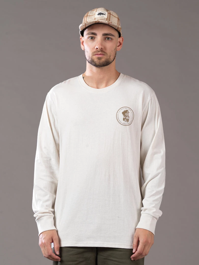 Just Another Fisherman OLD SEA DOG LS TEE - ANTIQUE WHITE
