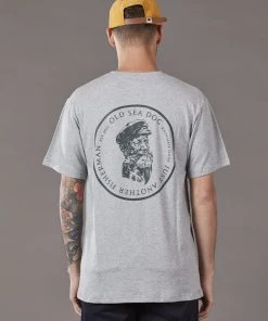 Just Another Fisherman OLD SEA DOG TEE - GREY MARLE/GREEN