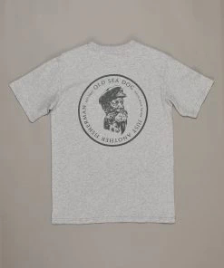 Just Another Fisherman OLD SEA DOG TEE - GREY MARLE/GREEN