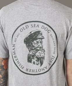 Just Another Fisherman OLD SEA DOG TEE - GREY MARLE/GREEN
