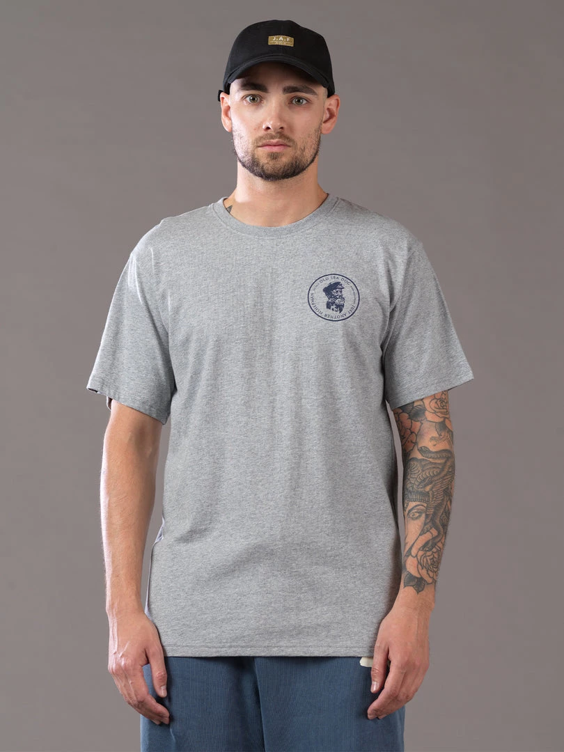 Just Another Fisherman OLD SEA DOG TEE - GREY MARLE/NAVY