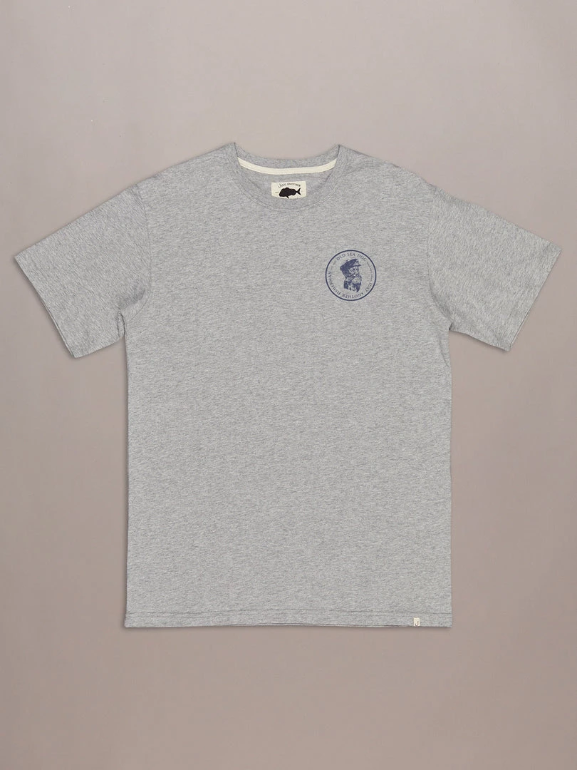 Just Another Fisherman OLD SEA DOG TEE - GREY MARLE/NAVY