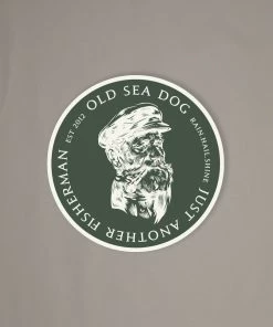 Just Another Fisherman OLD SEA DOG STICKER - KHAKI