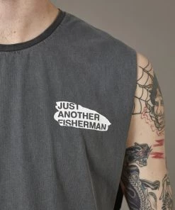 Just Another Fisherman Apparel RIP LOGO TANK - AGED BLACK