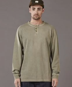 Just Another Fisherman Apparel ROUGH SEA HENLEY - MILITARY GREEN