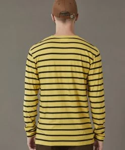 Just Another Fisherman RE-ISSUE ROUGH SEA LS TEE - WASHED YELLOW/BLACK