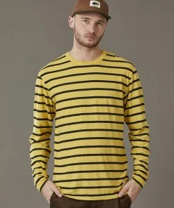 Just Another Fisherman RE-ISSUE ROUGH SEA LS TEE - WASHED YELLOW/BLACK
