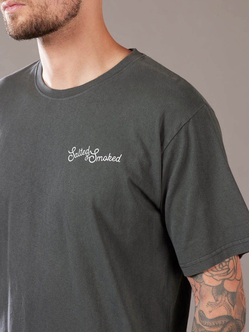 Just Another Fisherman SALTED & SMOKED TEE - AGED BLACK