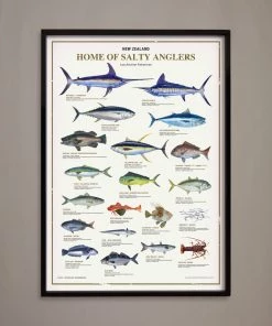 Just Another Fisherman Apparel HOME OF THE SALTY ANGLERS PRINT - FRAMED