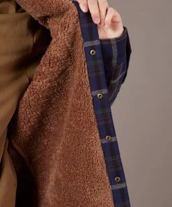 Just Another Fisherman Apparel SEAPORT SHEARLING SHIRT - NAVY/GREEN