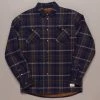 Just Another Fisherman Apparel SEAPORT SHEARLING SHIRT - NAVY/GREEN