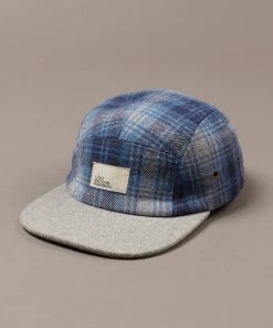 Just Another Fisherman Apparel SEAPORT 5 PANEL - BLUE/GREY CHECK