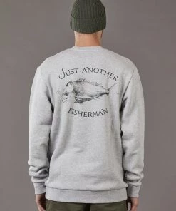 Just Another Fisherman Apparel SNAPPER LOGO CREW - GREY MARLE