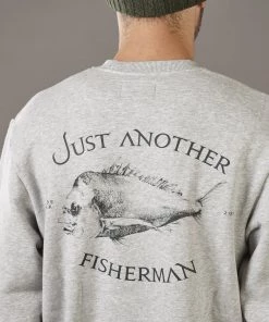 Just Another Fisherman Apparel SNAPPER LOGO CREW - GREY MARLE