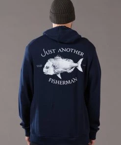 Just Another Fisherman Apparel SNAPPER LOGO HOOD - NAVY
