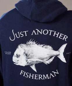 Just Another Fisherman Apparel SNAPPER LOGO HOOD - NAVY