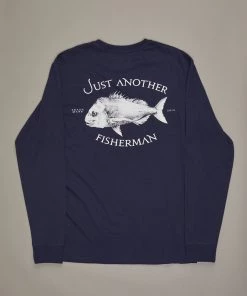 Just Another Fisherman Apparel SNAPPER LOGO LS TEE - NAVY