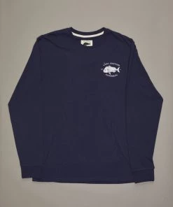 Just Another Fisherman Apparel SNAPPER LOGO LS TEE - NAVY