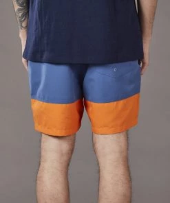 Just Another Fisherman Apparel SNAPPER LOGO SHORTS - BLUE/ORANGE