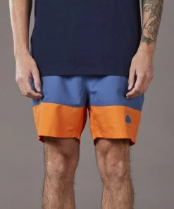 Just Another Fisherman Apparel SNAPPER LOGO SHORTS - BLUE/ORANGE