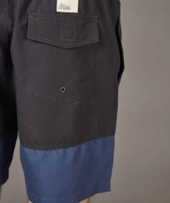 Just Another Fisherman Apparel SNAPPER LOGO SHORTS - CHARCOAL/BLUE