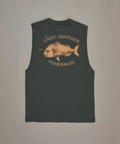 Just Another Fisherman SNAPPER LOGO TANK - PINE Apparel