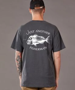 Just Another Fisherman SNAPPER LOGO TEE - AGED BLACK/WHITE