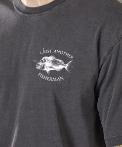 Just Another Fisherman SNAPPER LOGO TEE - AGED BLACK/WHITE