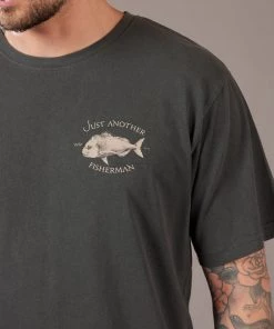 Just Another Fisherman Apparel SNAPPER LOGO TEE - AGED BLACK/SAND