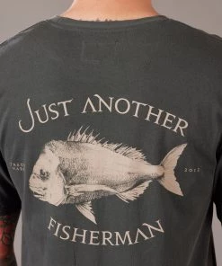 Just Another Fisherman Apparel SNAPPER LOGO TEE - AGED BLACK/SAND