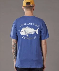 Just Another Fisherman SNAPPER LOGO TEE - DEEP BLUE