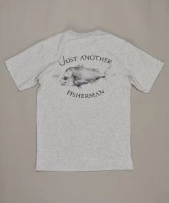 Just Another Fisherman SNAPPER LOGO TEE - GREY MARLE / BLACK