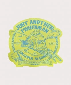 Just Another Fisherman SNAPPER MADNESS STICKER - YELLOW Apparel