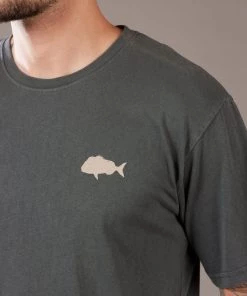 Just Another Fisherman SNAPPER STAMP TEE - AGED BLACK
