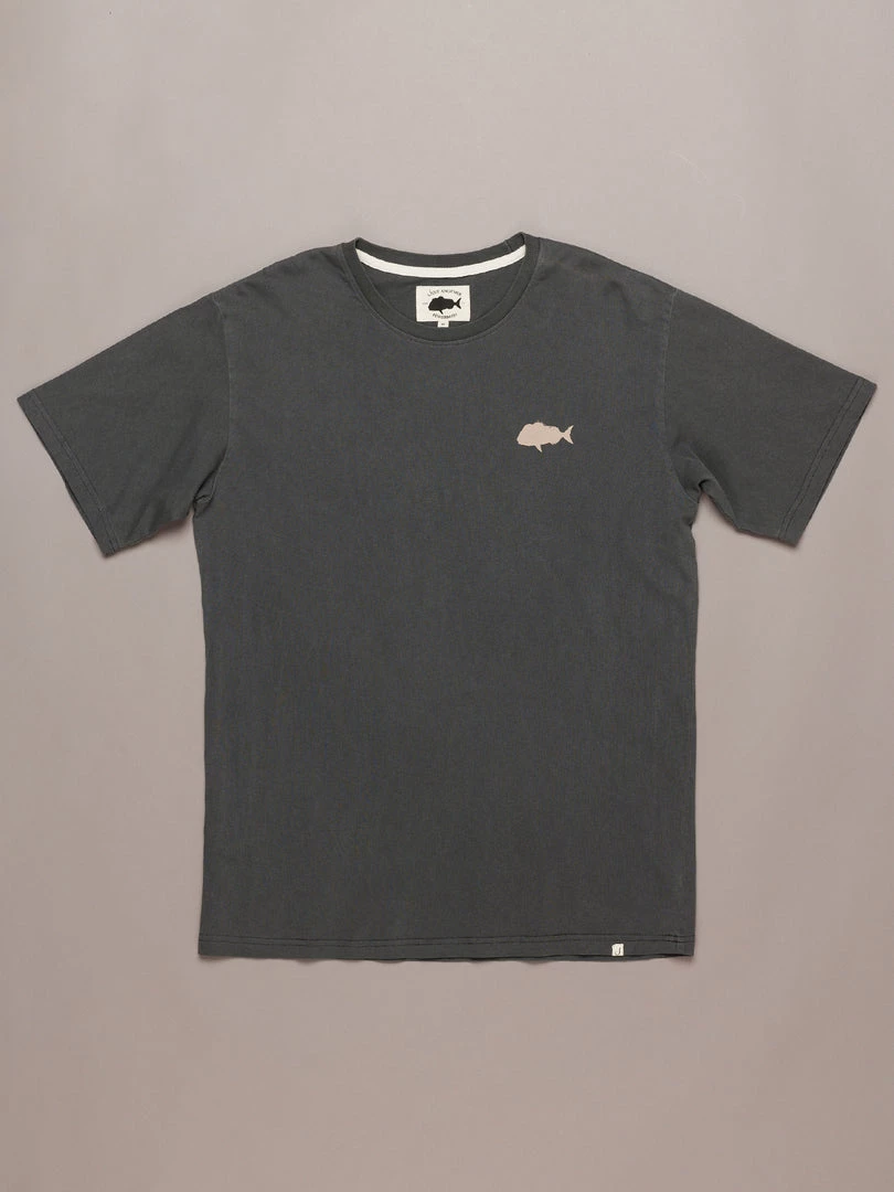 Just Another Fisherman SNAPPER STAMP TEE - AGED BLACK