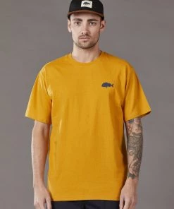 Just Another Fisherman Apparel SNAPPER STAMP TEE - GOLDEN ORANGE