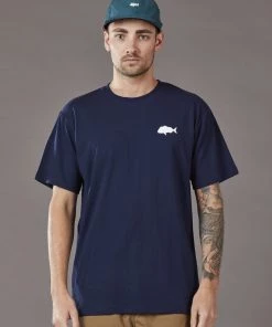 Just Another Fisherman SNAPPER STAMP TEE - NAVY