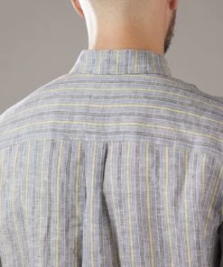 Just Another Fisherman STRIPE ANCHORAGE SHIRT - BLUE/MOSS STRIPE Apparel